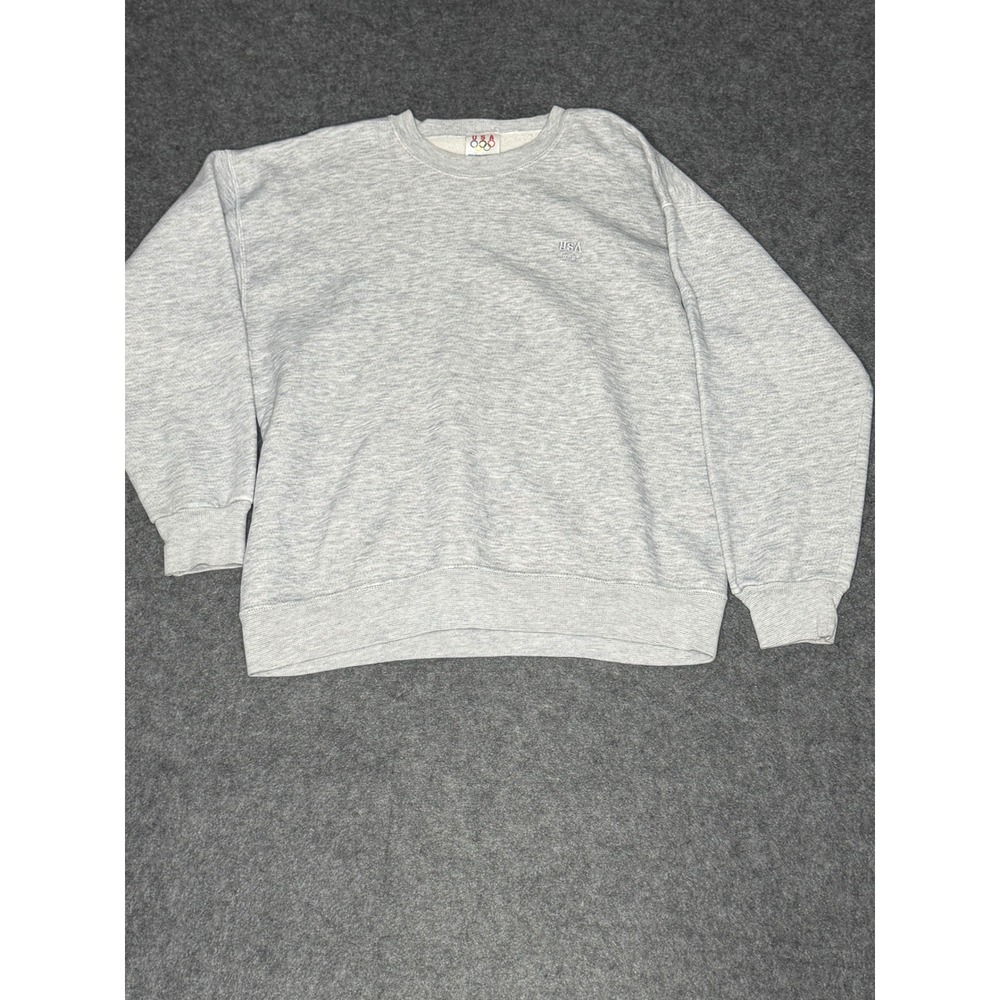 Vintage USA Olympics Crewneck Sweatshirt Heather Grey XL Made in USA JC‎ Penney